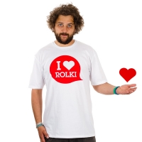 Bladeville - I Love Rolki T-Shirt - Biało/Czerwony
