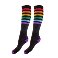 Skate Arena Long Socks - Black/Rainbow