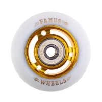 Famus 3 Spokes 64mm/88a + ABEC 9 - Gold/White