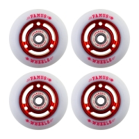 Famus 3 Spokes 64mm/92a + ABEC 9 - Red/White