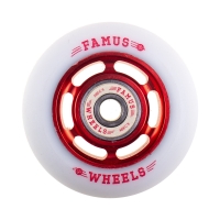 Famus 6 Spokes 64mm/88a + ABEC 9 - Czerwono/Białe