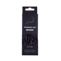 Ground Control Waxed Laces Metal Tip - Czarne