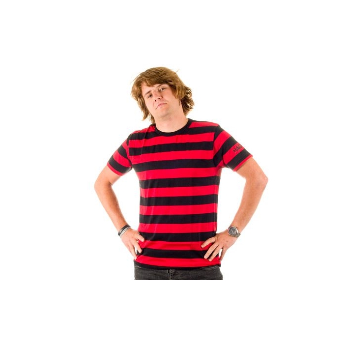 black and red striped t shirt