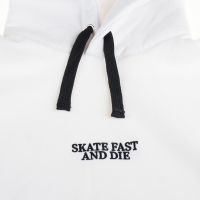 Inferno Skate Fast and Die Hoodie - Biało/Czarna