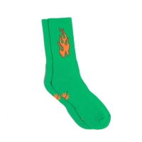 Magic Boots Fire Skate Socks - Zielone